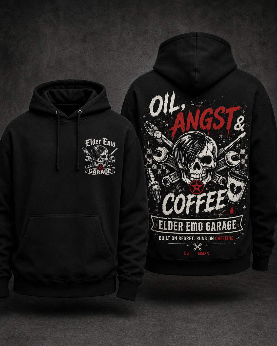 Oil, Angst and Coffee hoodie placeholder